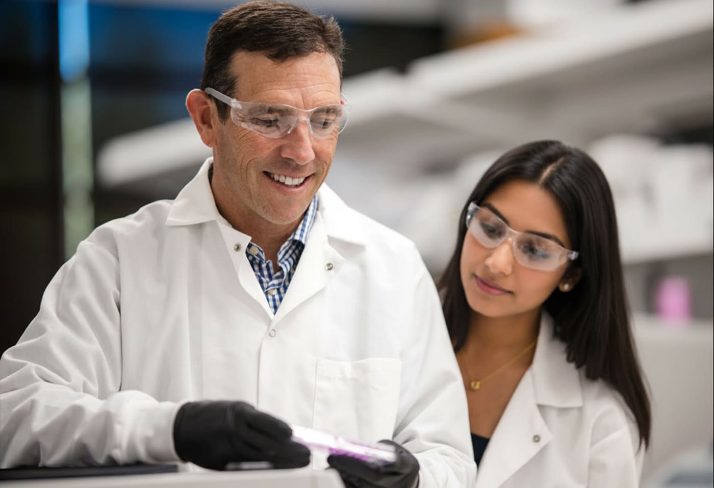 Our scientists reviewing results